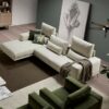 sofa chaiselongue blanco verde cojines para espalda